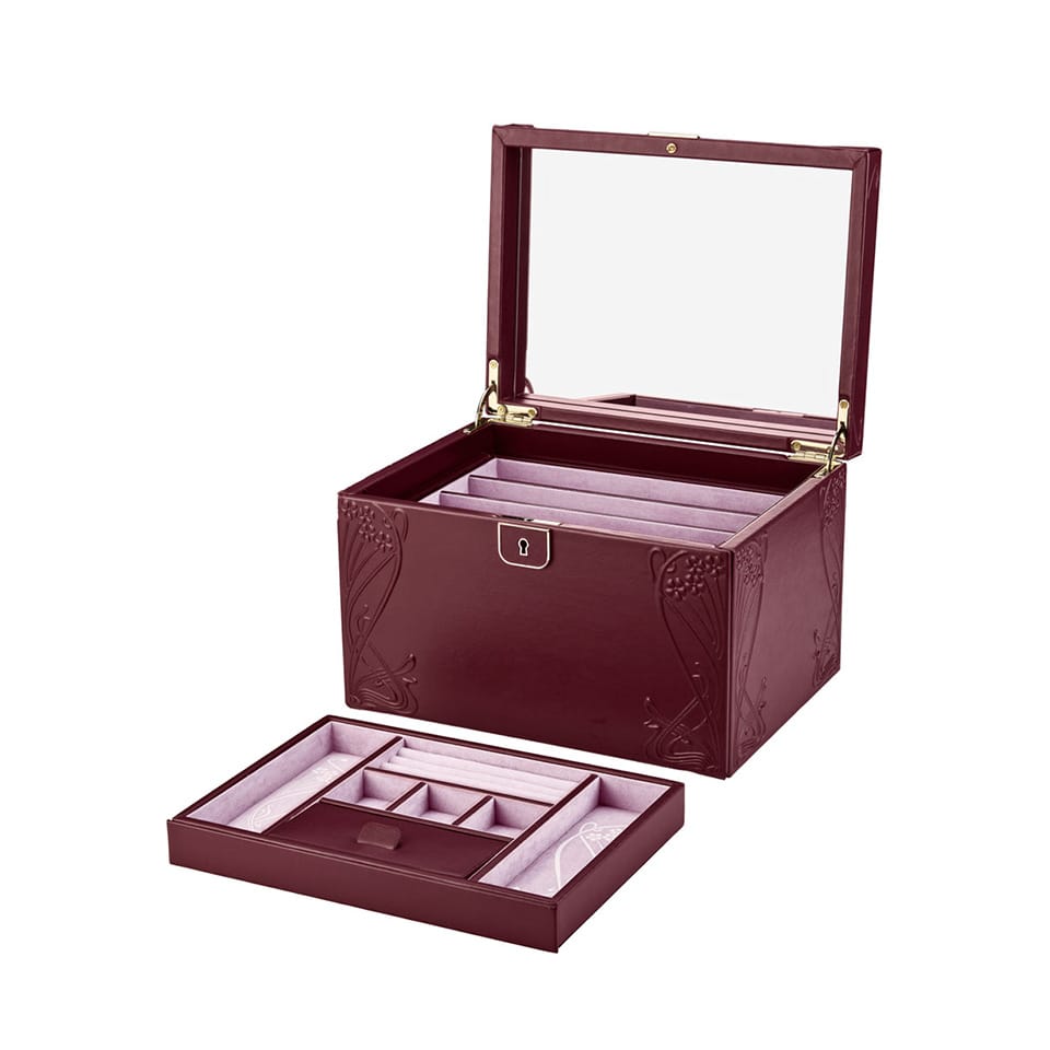 WOLF X LIBERTY Ianthe Large Jewellery Box Burgundy – Hardy