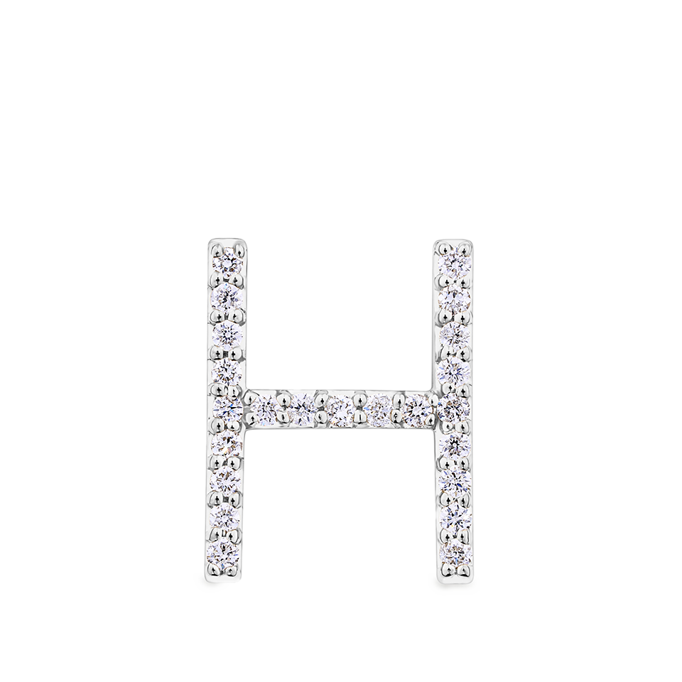 Initial Diamond Pendant in 18ct White Gold