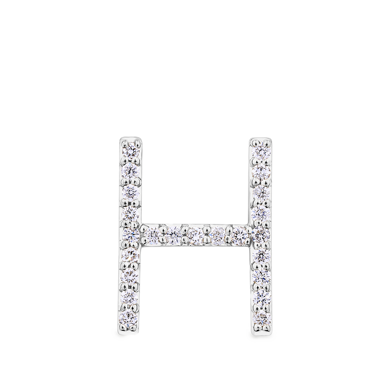 Initial Diamond Pendant in 18ct White Gold