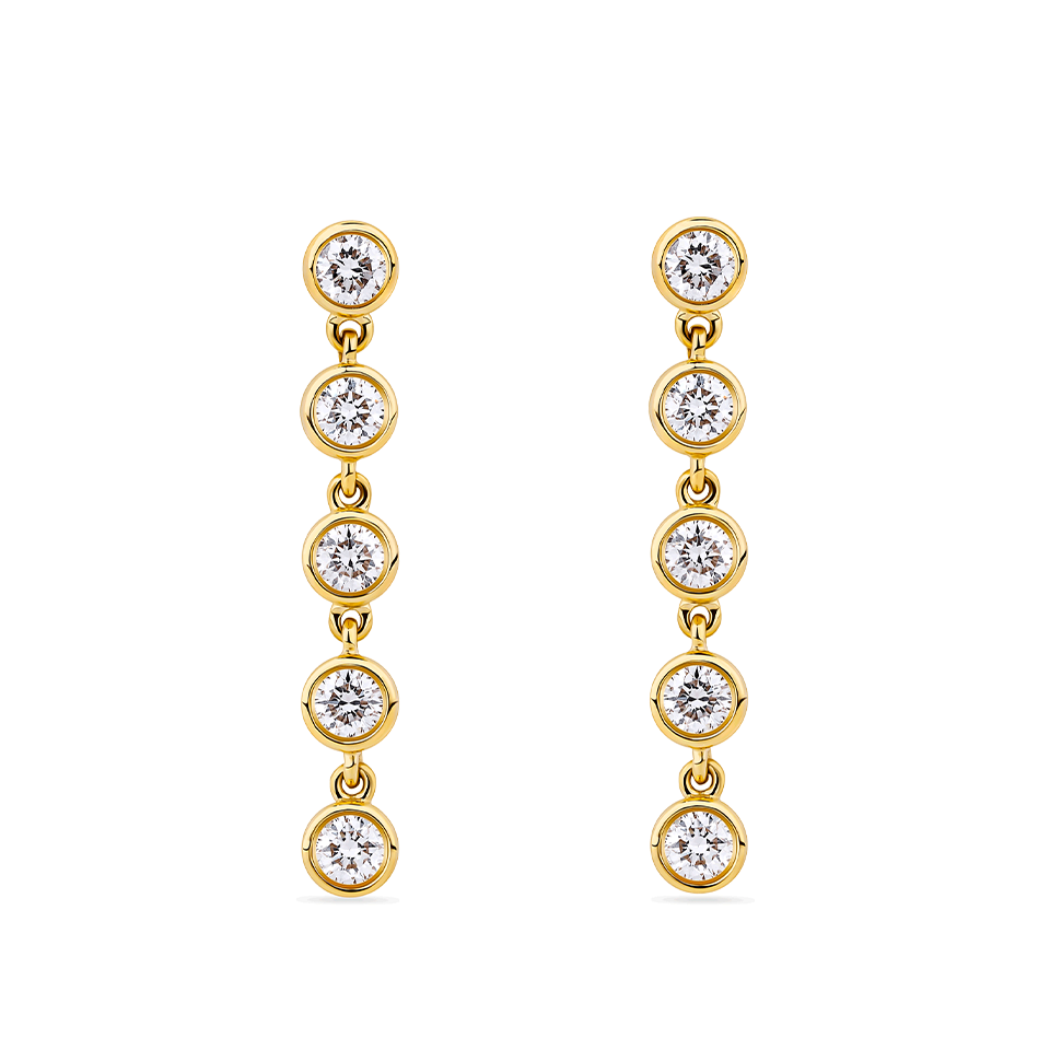 0.50 Carat Diamond Drop Earrings in 18ct Yellow Gold