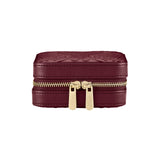 WOLF X LIBERTY Ianthe Small Travel Jewellery Zip Case Burgundy