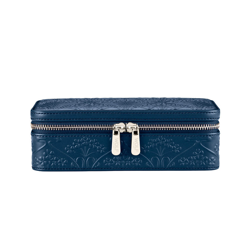 WOLF X LIBERTY All Over Ianthe Medium Jewellery Zip Case Navy