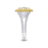 VAULT® 6.19 Carat Yellow Diamond and 1.06 Carat Diamond Ring in 18ct Yellow Gold and Platinum