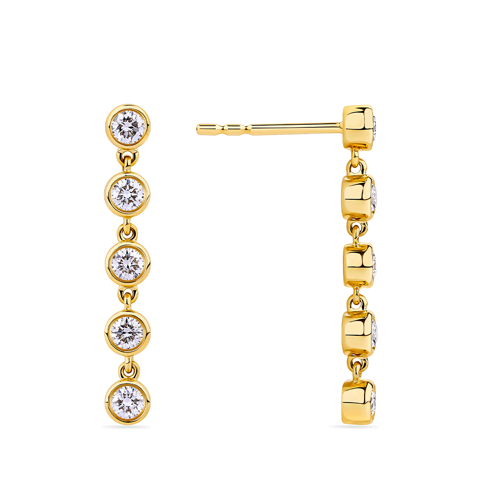 0.50 Carat Diamond Drop Earrings in 18ct Yellow Gold