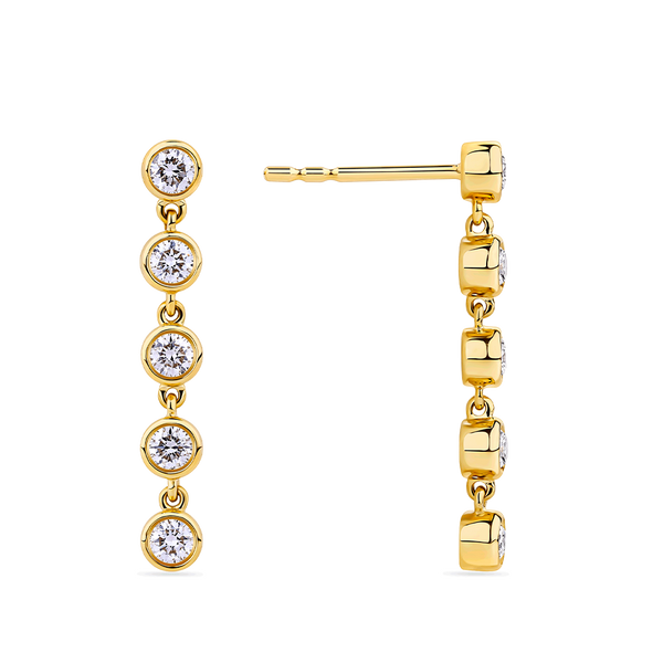 0.50 Carat Diamond Drop Earrings in 18ct Yellow Gold