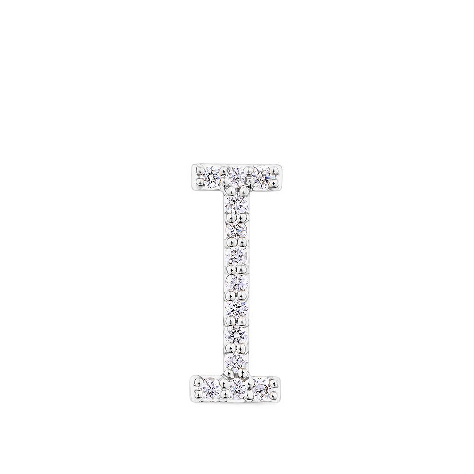 Initial Diamond Pendant in 18ct White Gold
