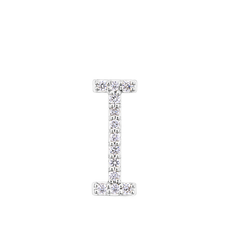 Initial Diamond Pendant in 18ct White Gold