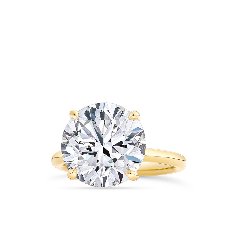 8.08 Carat Round Brilliant Cut Solitaire Engagement Ring in 18ct Yellow Gold
