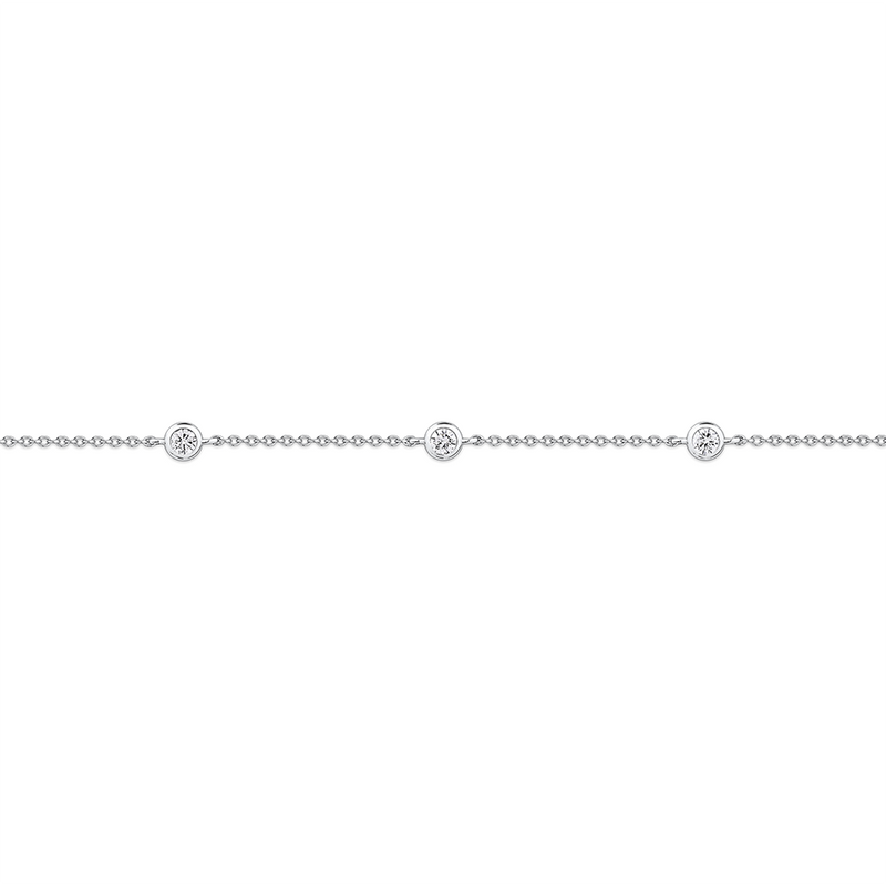 0.40 Carat Diamond Station Bezel Set Bracelet in Platinum
