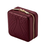 WOLF X LIBERTY Ianthe Small Travel Jewellery Zip Case Burgundy