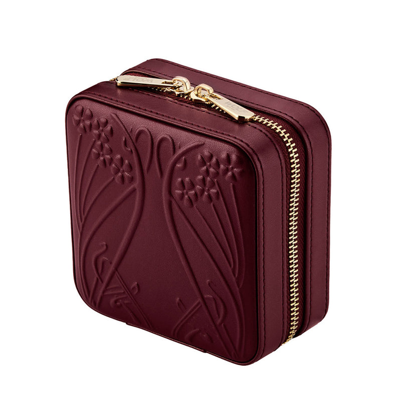 WOLF X LIBERTY Ianthe Small Travel Jewellery Zip Case Burgundy