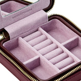 WOLF X LIBERTY Ianthe Small Travel Jewellery Zip Case Burgundy