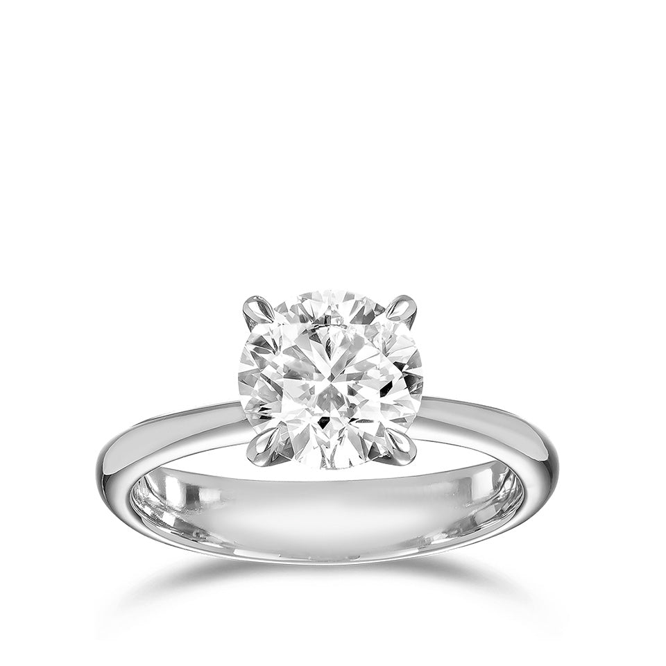 Paeonia 2.04ct Round Brilliant Cut Diamond Engagement Ring