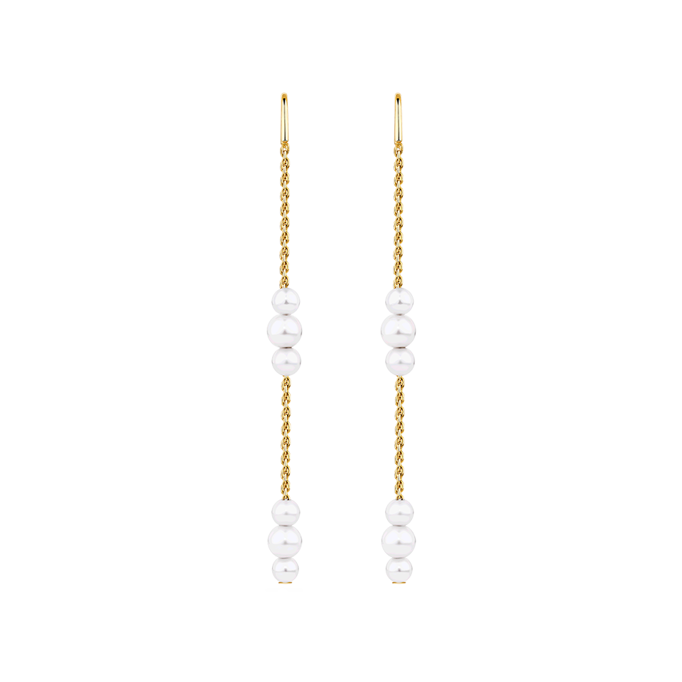 Akoya Pearl Graduated Drop Earrings in 14ct Yellow Gold
