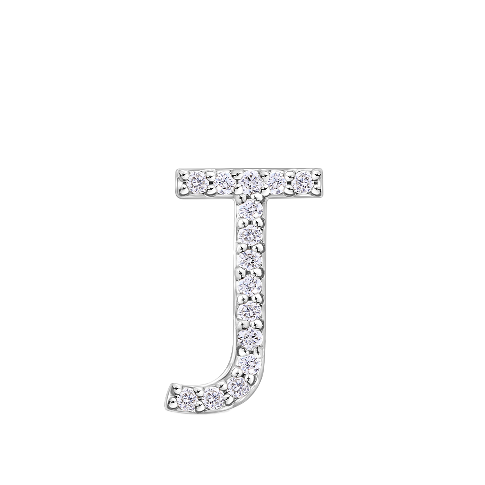 Initial Diamond Pendant in 18ct White Gold