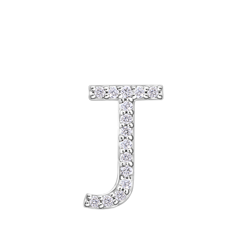 Initial Diamond Pendant in 18ct White Gold