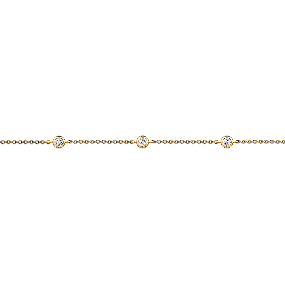 0.40 Carat Diamond Station Bezel Set Bracelet in 18ct Yellow Gold
