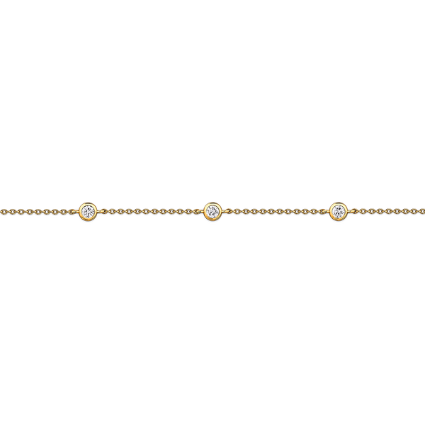 0.40 Carat Diamond Station Bezel Set Bracelet in 18ct Yellow Gold