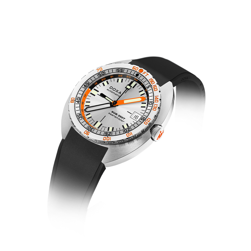 DOXA SUB 250T GMT STAINLESS STEEL RUBBER STRAP 855.10.021.20