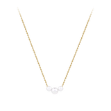 Akoya Pearl Diamond Cut Graduated Necklace in 14ct Yellow Gold