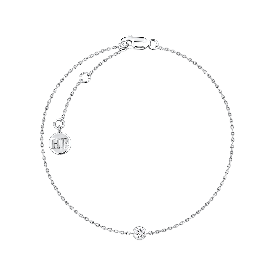 Diamond Solitaire Bezel Set Bracelet in Platinum