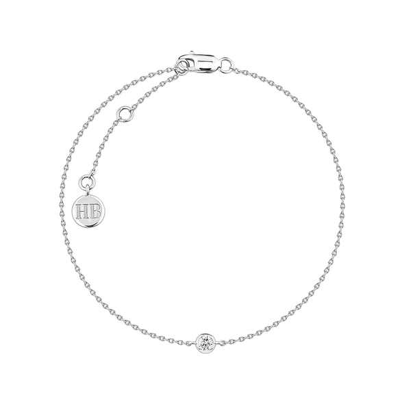 Diamond Solitaire Bezel Set Bracelet in Platinum