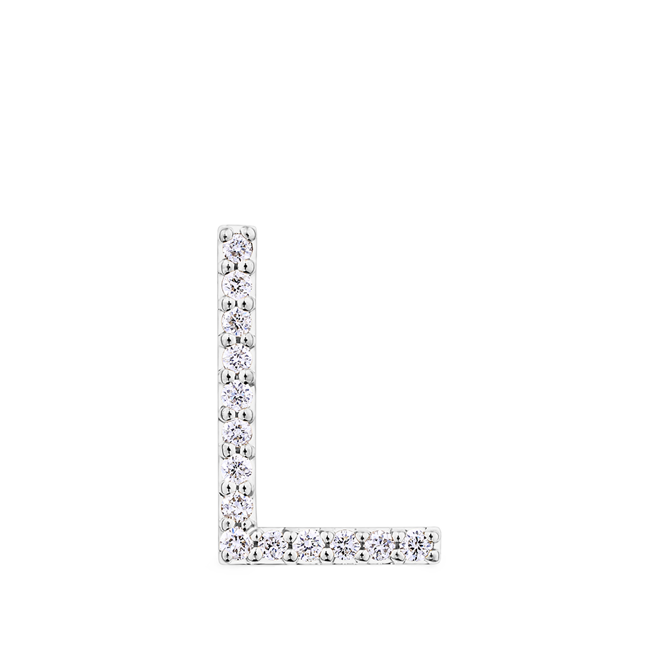 Initial Diamond Pendant in 18ct White Gold