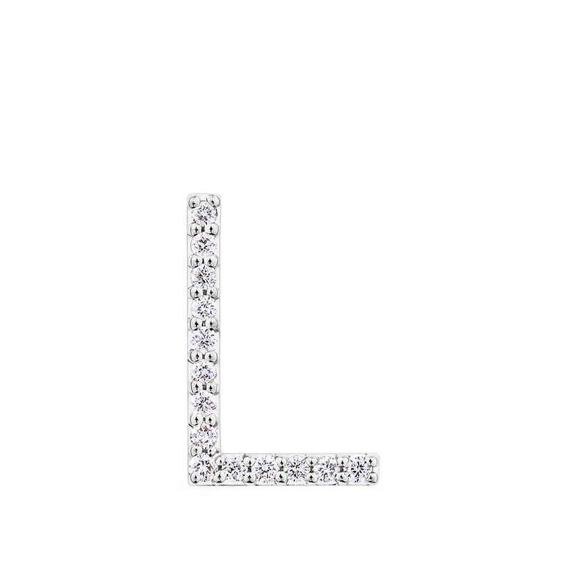 Initial Diamond Pendant in 18ct White Gold