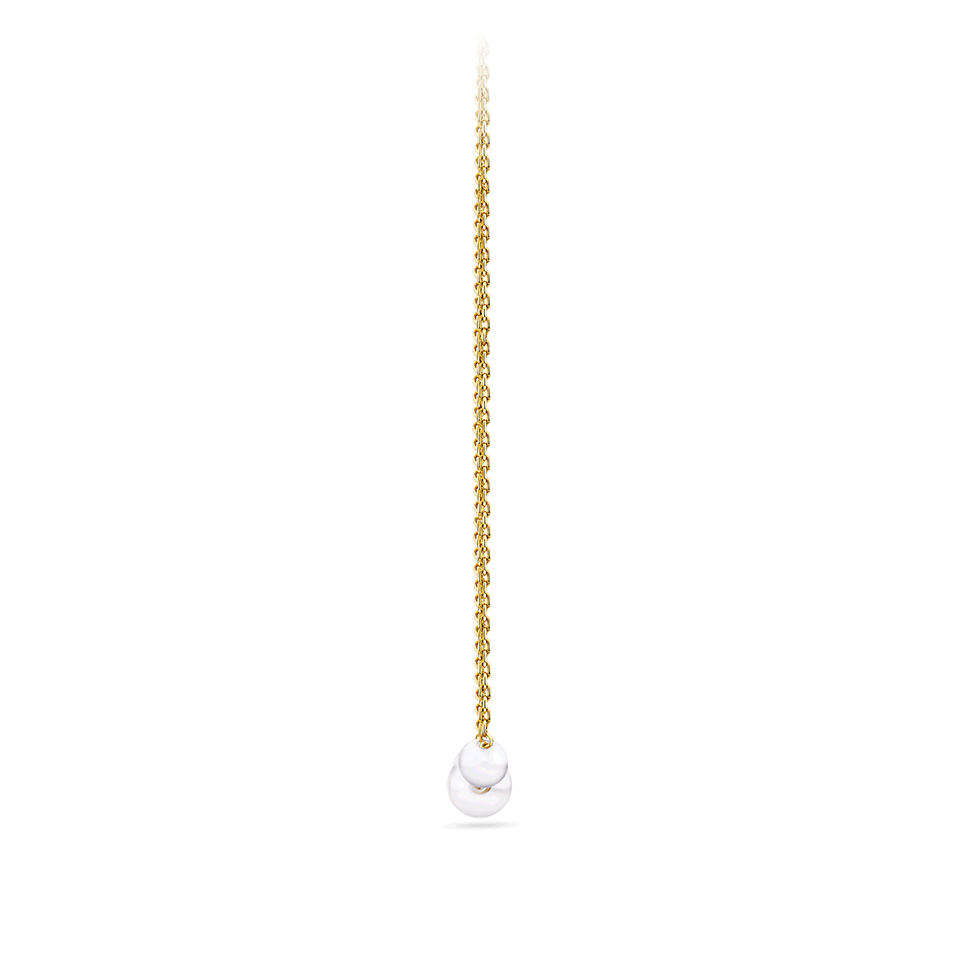 Akoya Pearl Diamond Cut Graduated Necklace in 14ct Yellow Gold