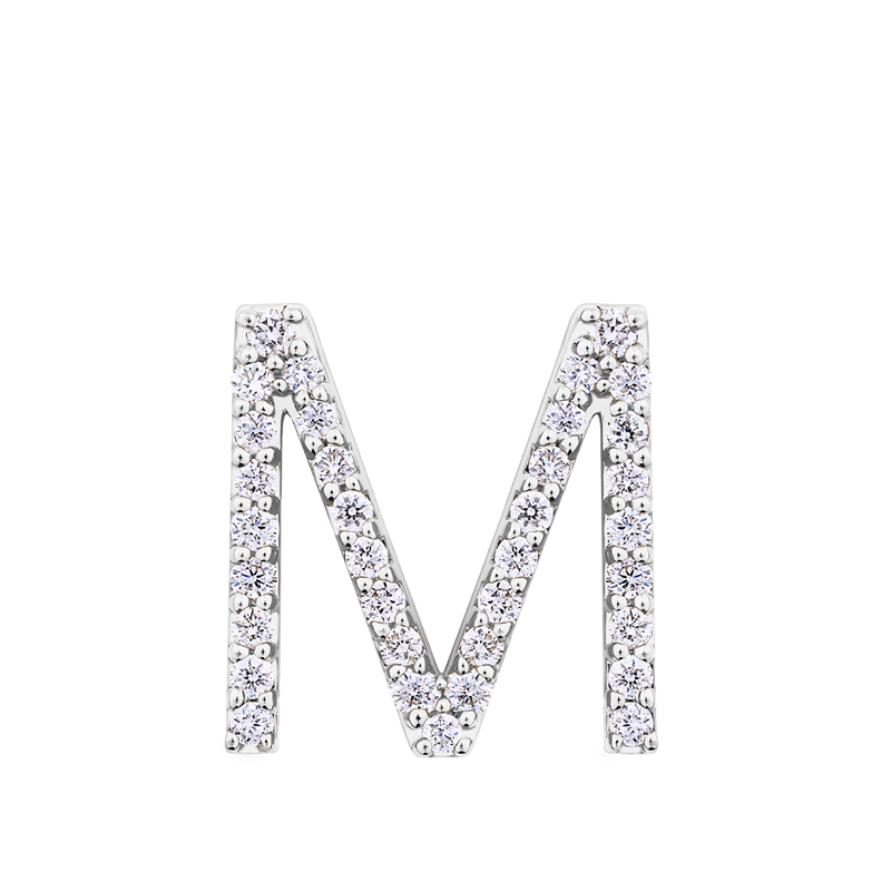 Initial Diamond Pendant in 18ct White Gold