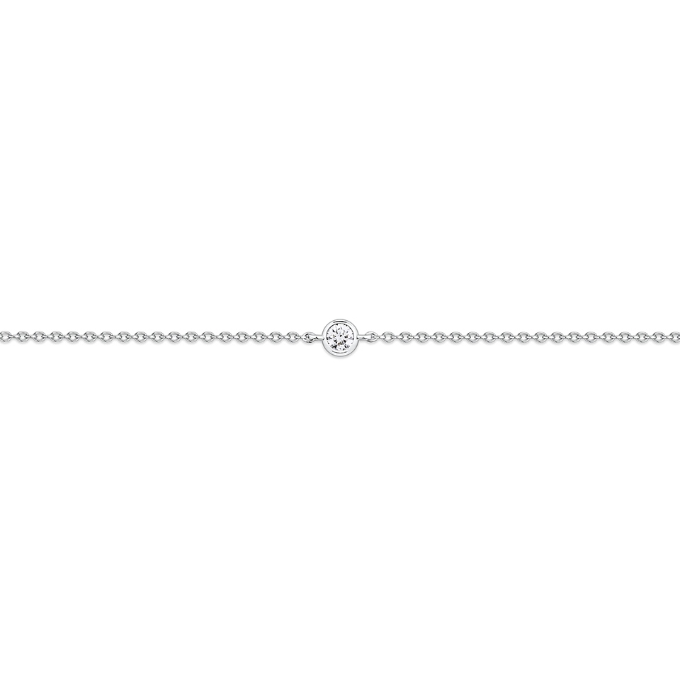 Diamond Solitaire Bezel Set Bracelet in Platinum