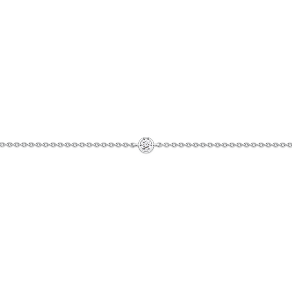 Diamond Solitaire Bezel Set Bracelet in Platinum