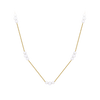 Akoya Pearl Diamond Cut Graduated Necklace in 14ct Yellow Gold
