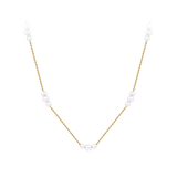Akoya Pearl Diamond Cut Graduated Necklace in 14ct Yellow Gold