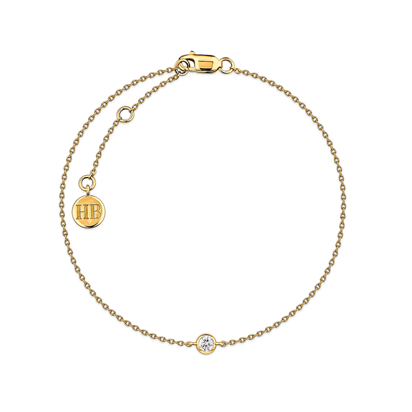 Diamond Solitaire Bezel Set Bracelet in 18ct Yellow Gold