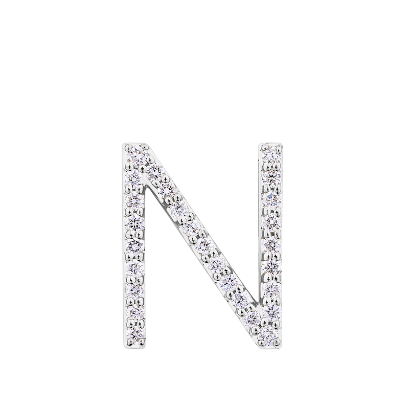 Initial Diamond Pendant in 18ct White Gold