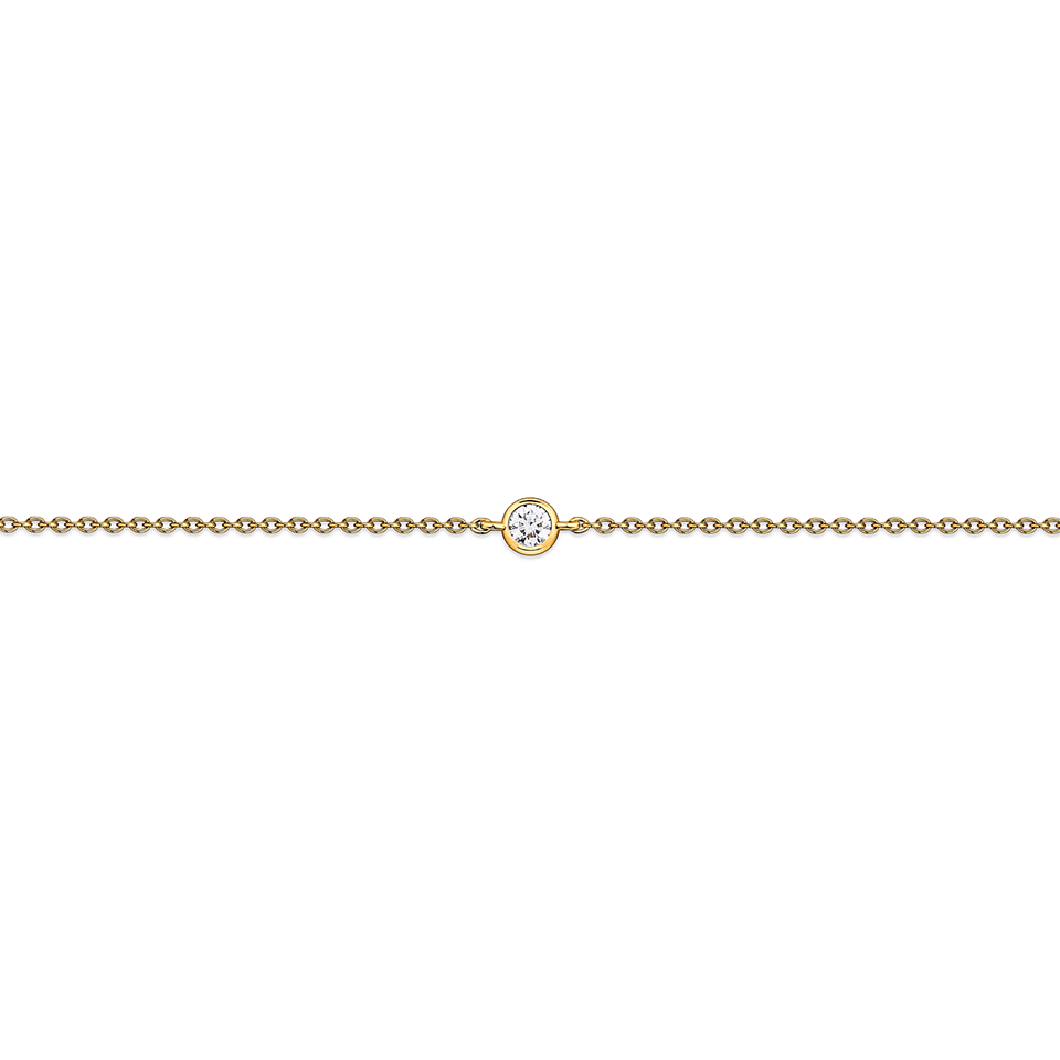 Diamond Solitaire Bezel Set Bracelet in 18ct Yellow Gold