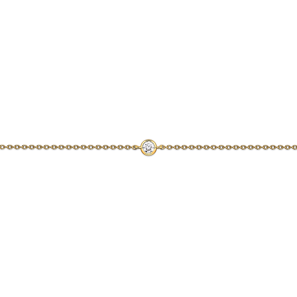 Diamond Solitaire Bezel Set Bracelet in 18ct Yellow Gold