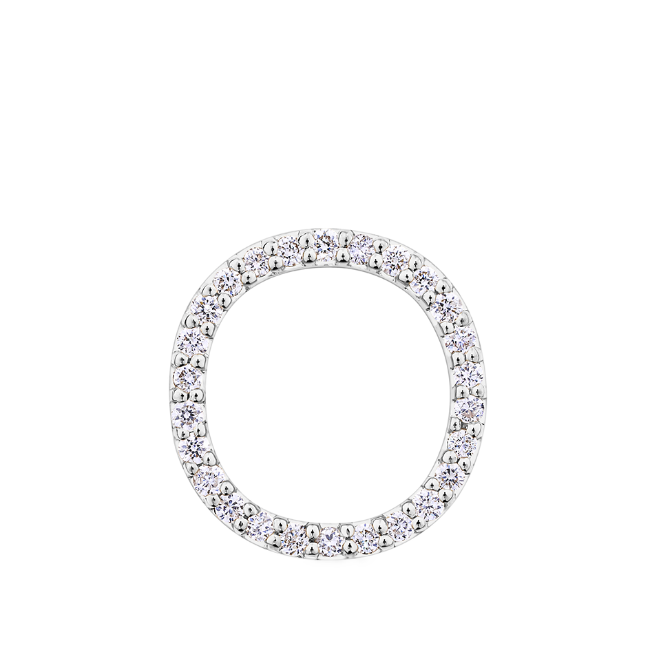 Initial Diamond Pendant in 18ct White Gold