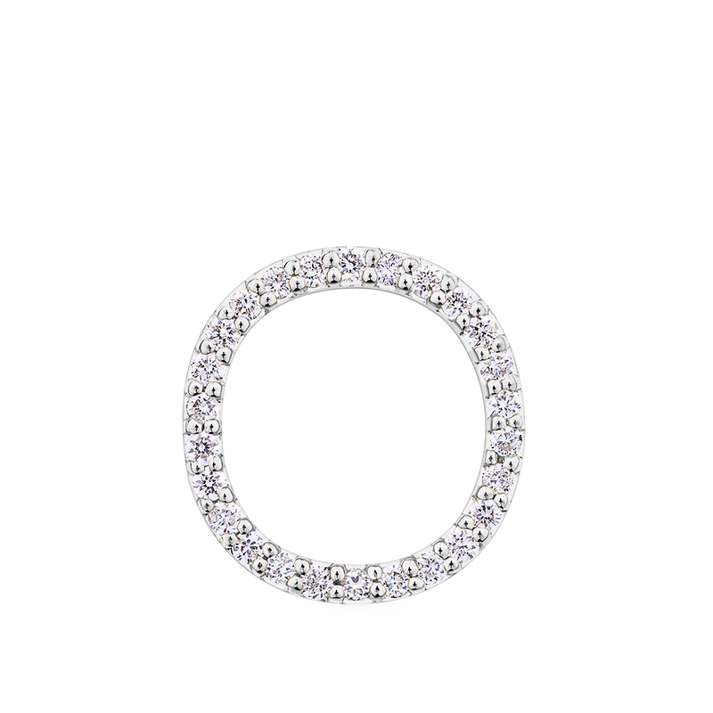 Initial Diamond Pendant in 18ct White Gold