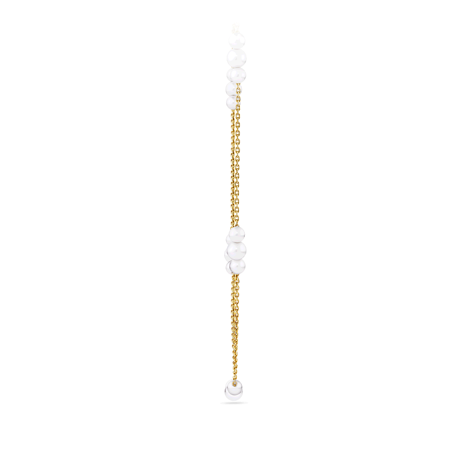 Akoya Pearl Diamond Cut Graduated Necklace in 14ct Yellow Gold