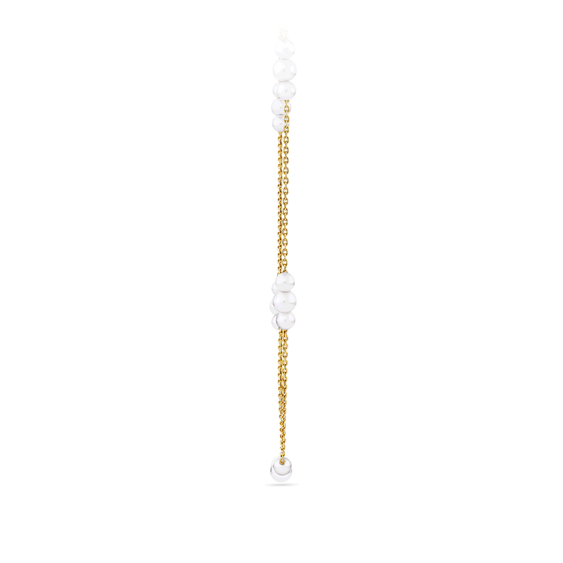 Akoya Pearl Diamond Cut Graduated Necklace in 14ct Yellow Gold