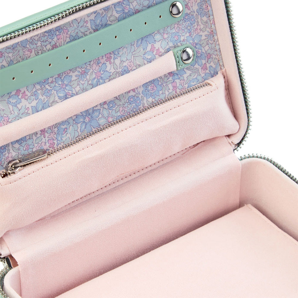WOLF X LIBERTY Julia Interior Print Medium Jewellery Zip Case Sage Green