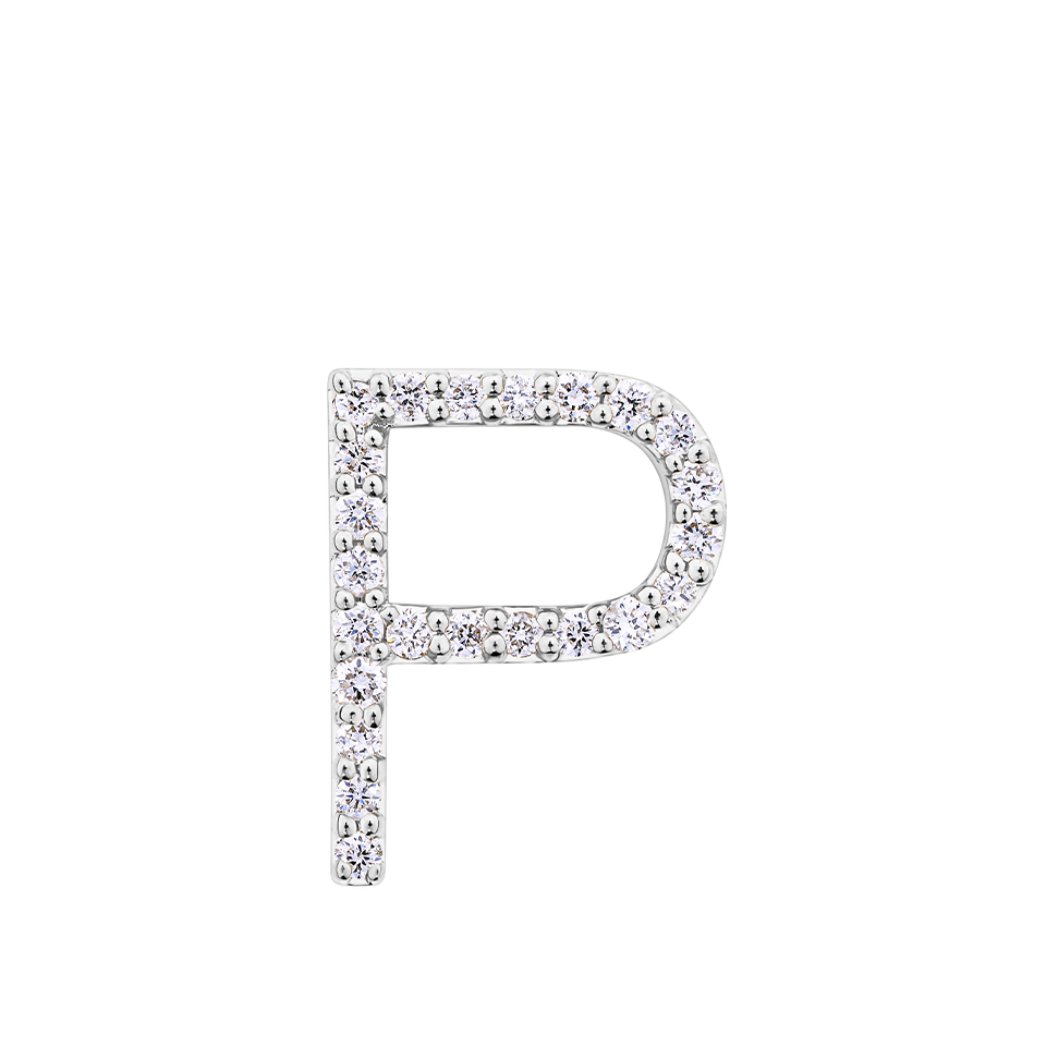 Initial Diamond Pendant in 18ct White Gold