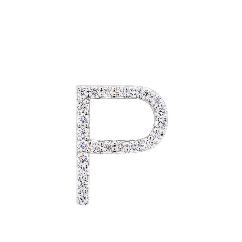 Initial Diamond Pendant in 18ct White Gold