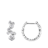 0.67 Carat Diamond Scattered Bezel Set Huggie Earrings in Platinum