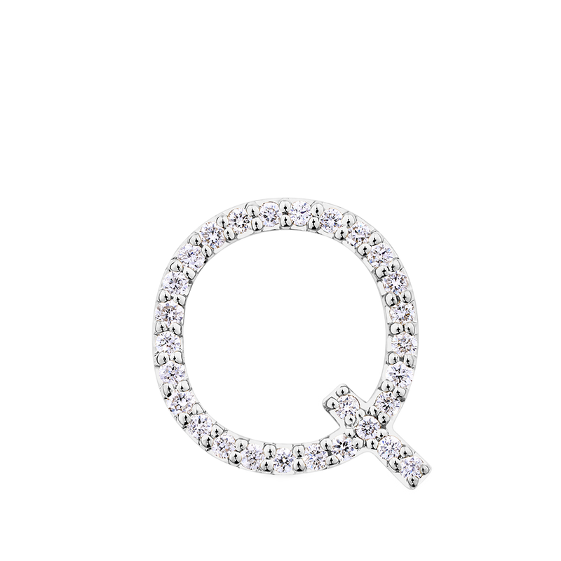 Initial Diamond Pendant in 18ct White Gold