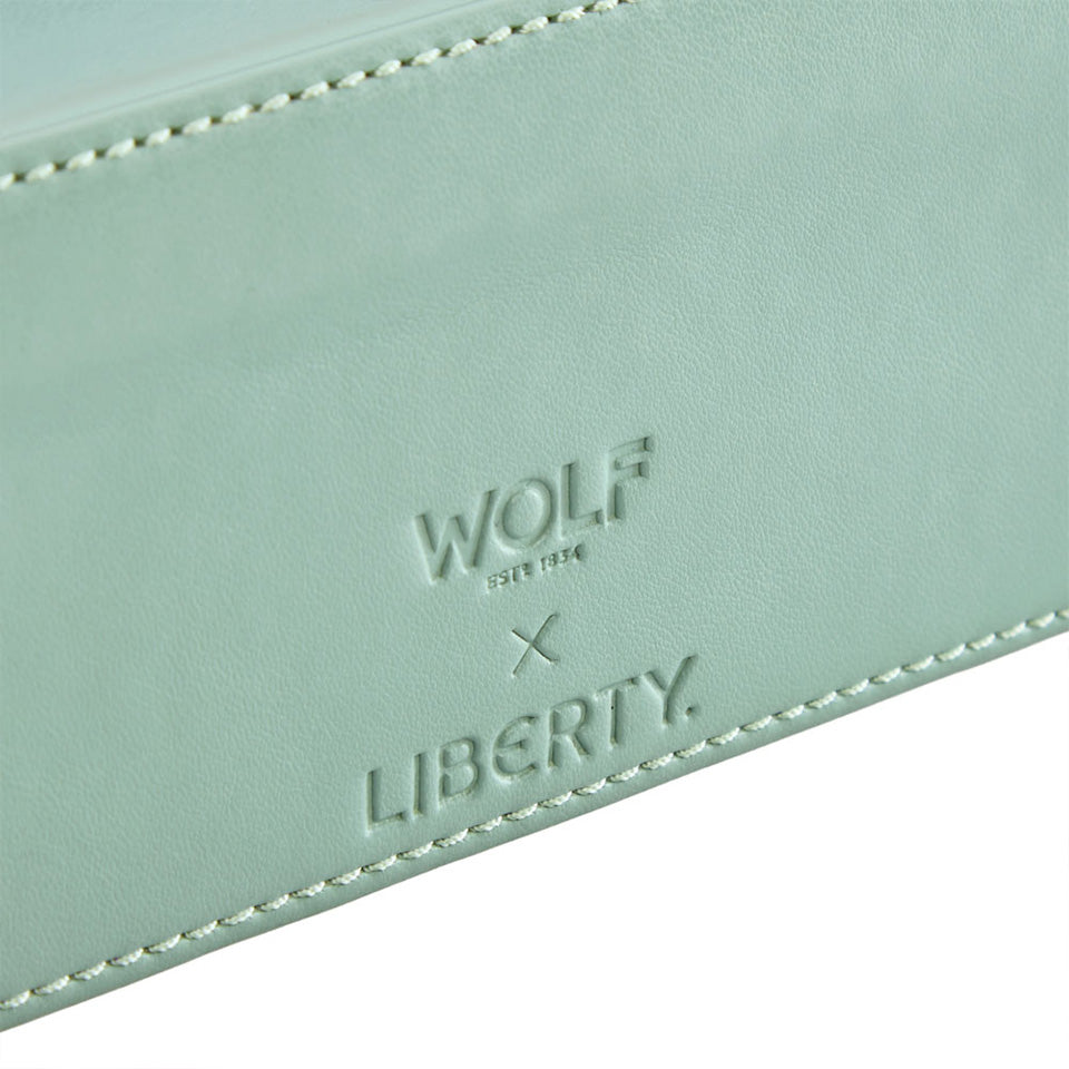 WOLF X LIBERTY Julia Interior Print Medium Jewellery Zip Case Sage Green