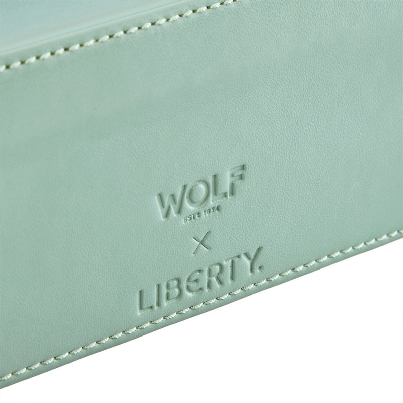 WOLF X LIBERTY Julia Interior Print Medium Jewellery Zip Case Sage Green