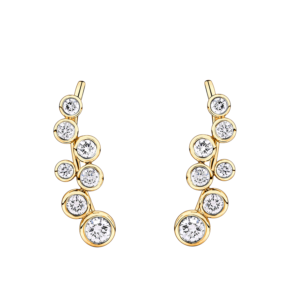 0.48 Carat Diamond Scattered Bezel Set Earrings in 18ct Yellow Gold